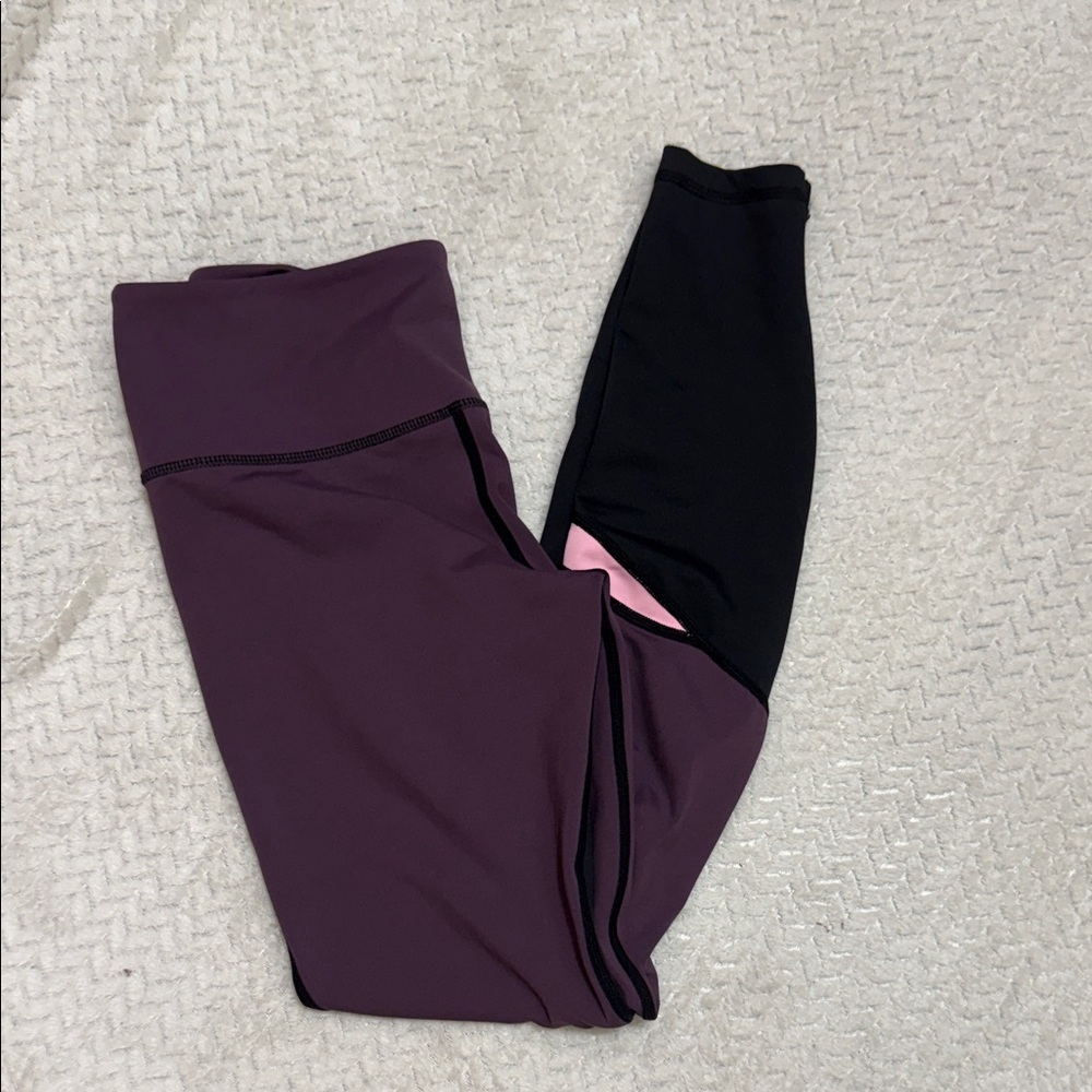ZYIA Women's Two-Tone Leggings - Purple and Black